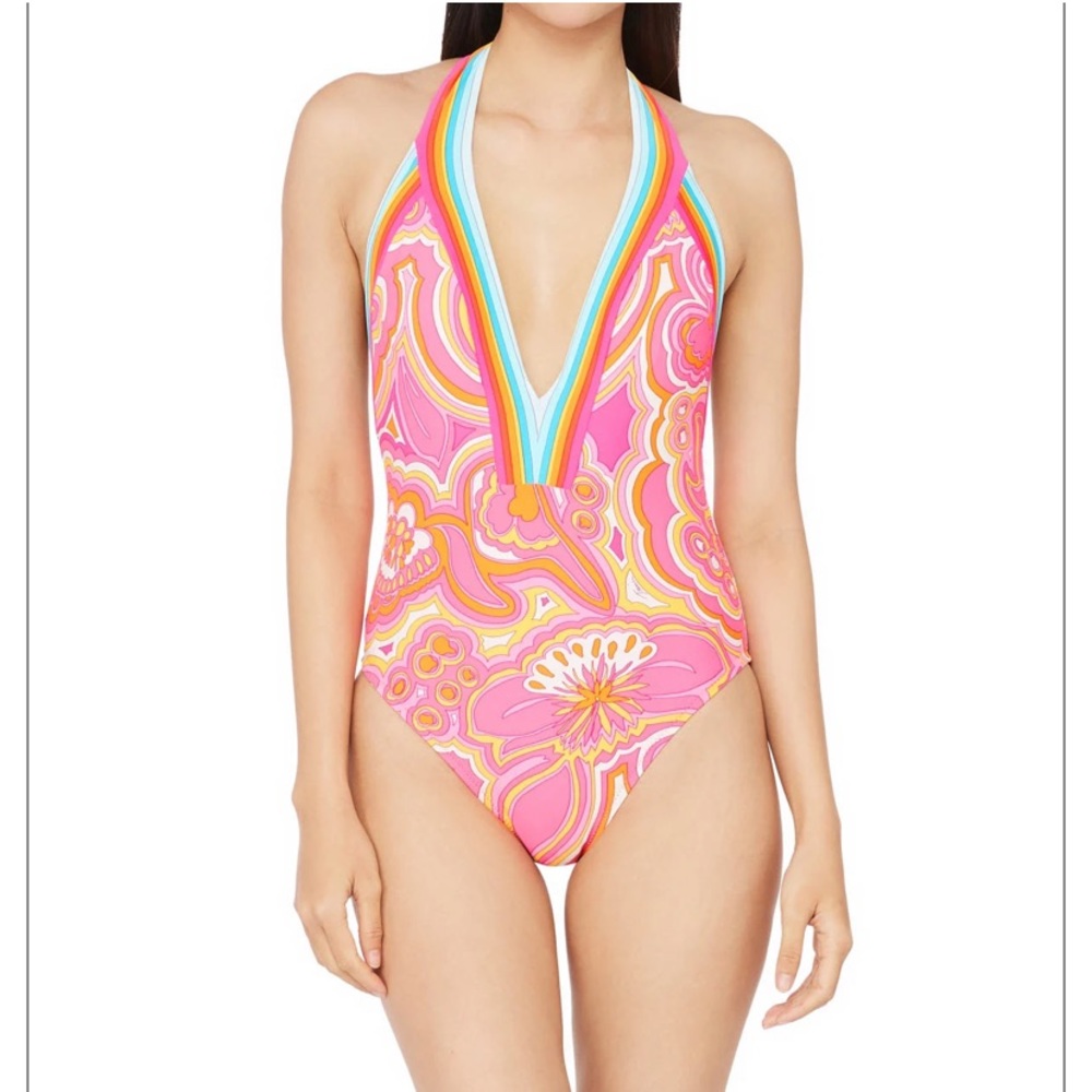 Trina Turk morning sunrise plunge pink swimsuit 12